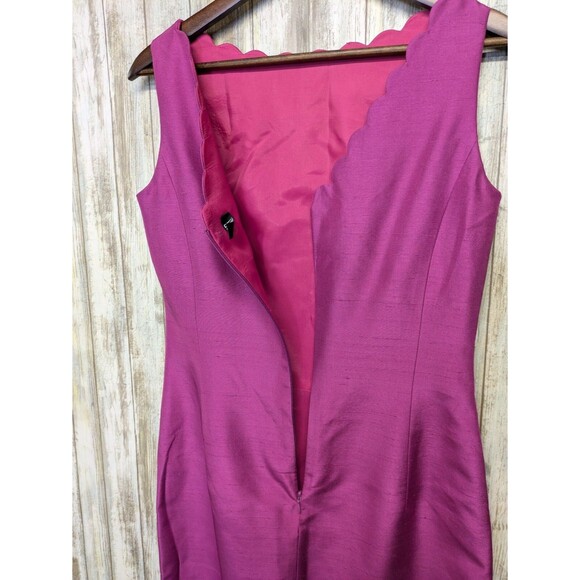 Laundry by Shelli Segal Silk Sheath Dress Pink Scallop Elegant Cocktail 12 - Picture 5 of 13